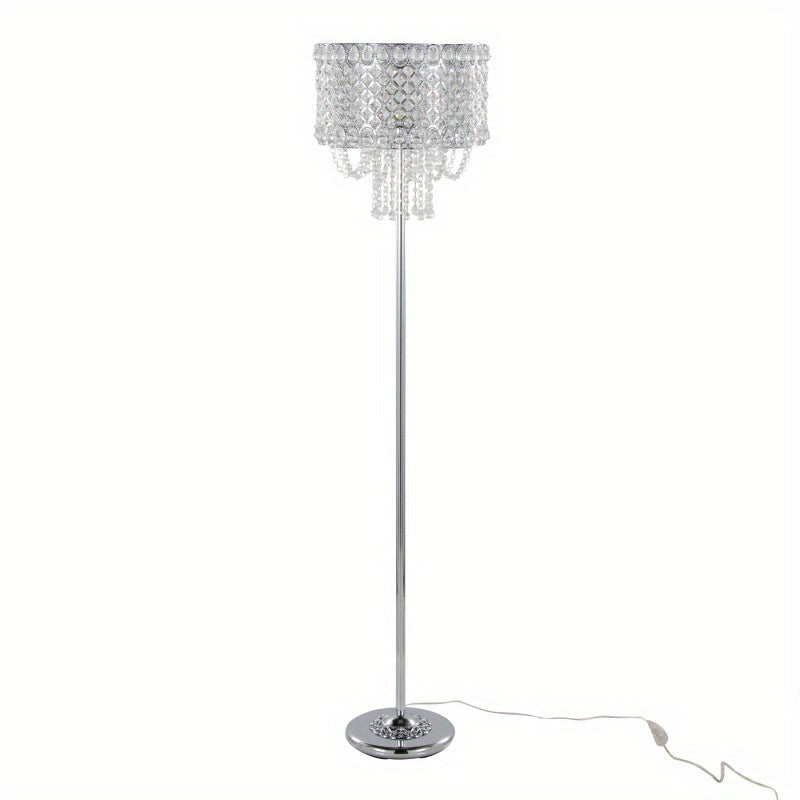 Contemporary Metal Floor Lamp in Polished Chrome and Clear K9 Crystal Accents from Grandview Gallery by LumiSource