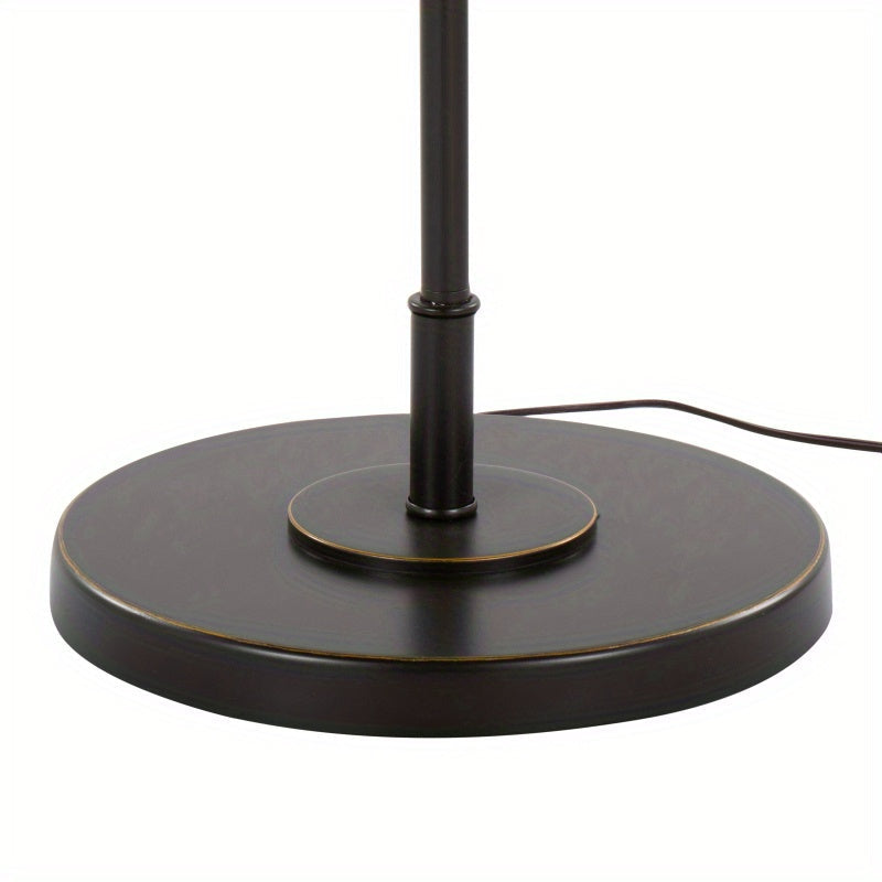 Puck 63" Contemporary Metal Floor Lamp in Oil Rubbed Bronze with Beige Linen Shade from Grandview Gallery by LumiSource