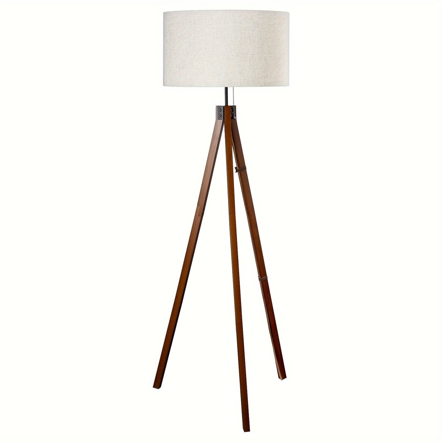 1PC Modern Tripod Floor Lamp With Linen Shade And 9W Dimmble Bulb US Plug Chain Switch Standing Lamp For Living Room